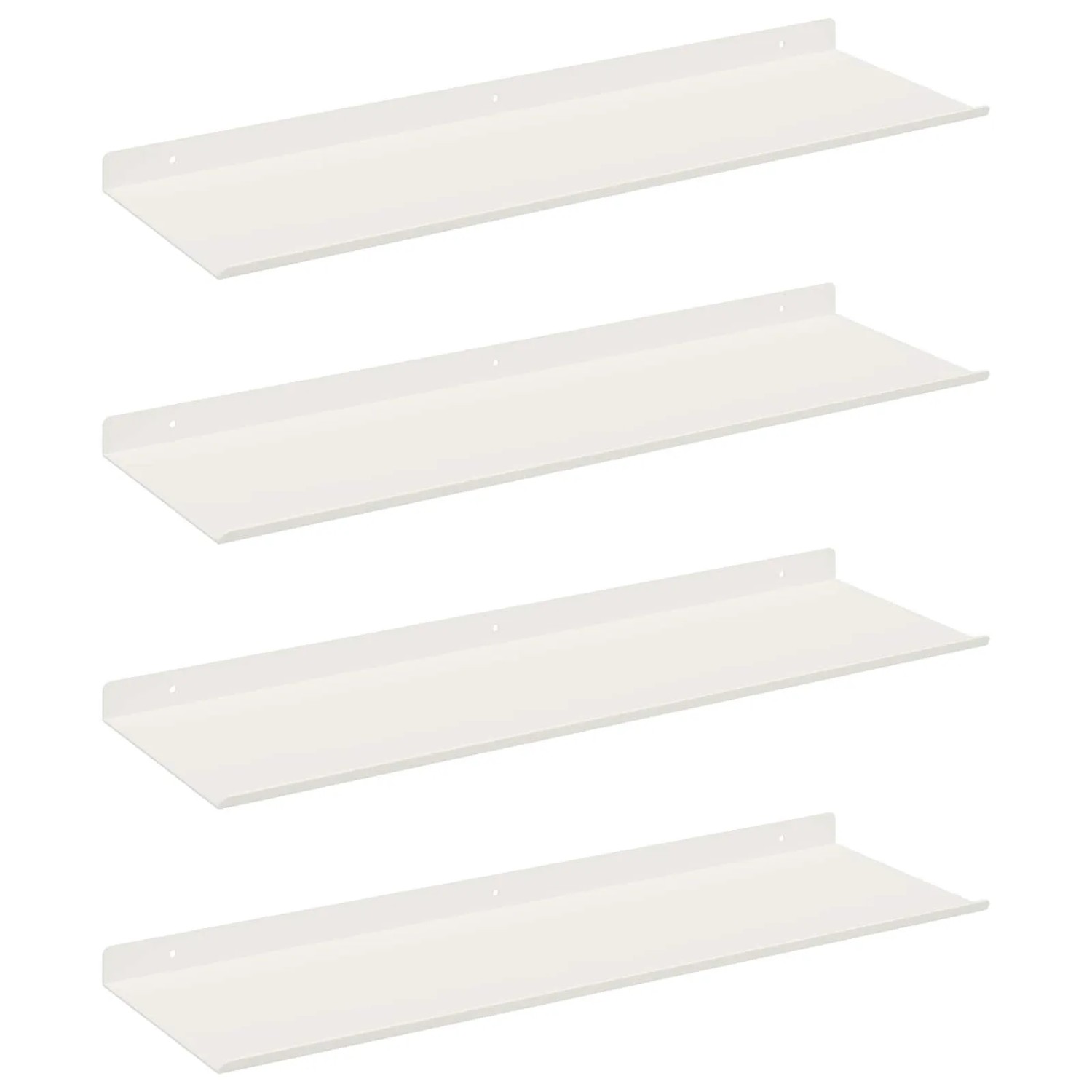 vidaXL Schwebendes Regal 4 Stk Weiß 60 x 18 x 2,5 cm Stahl 8004031