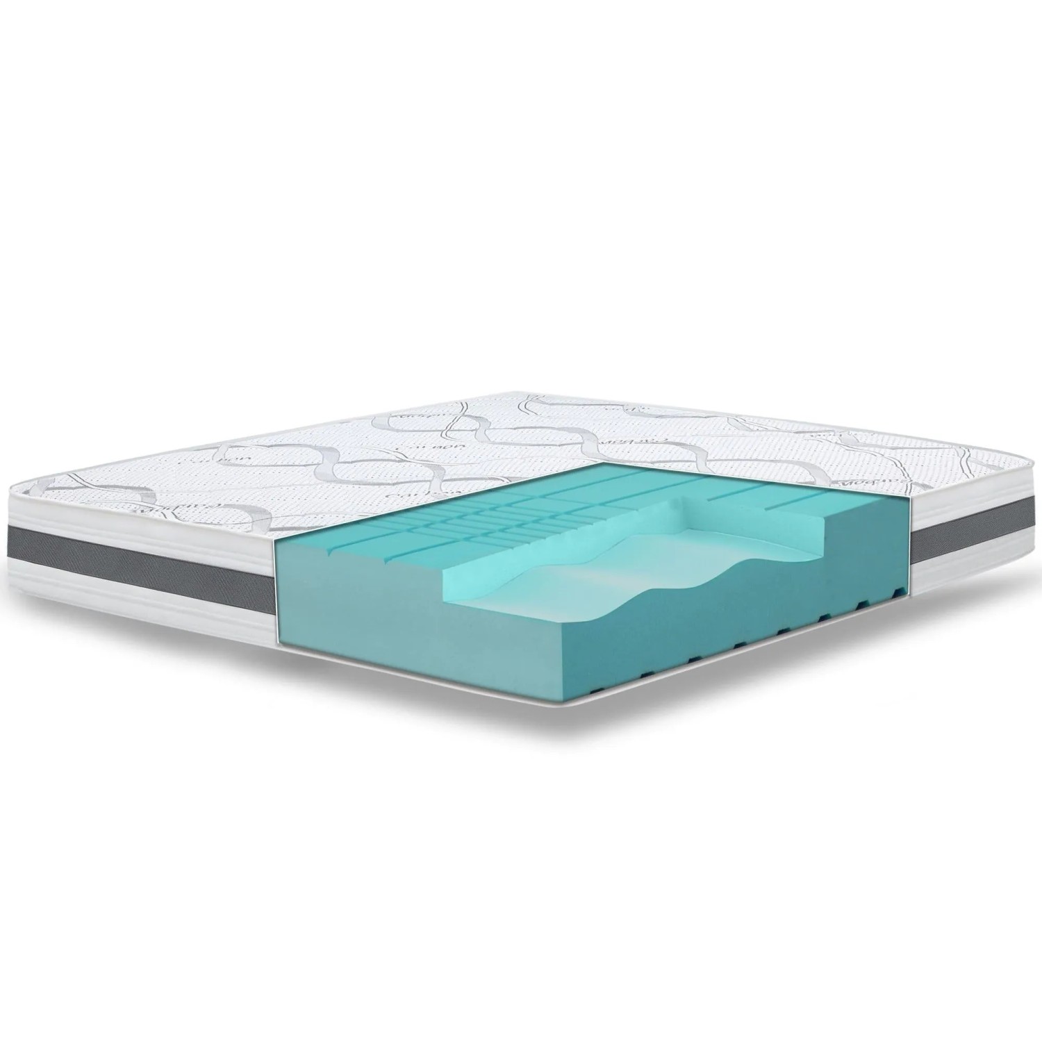 The White Stone Orthopädische Matratze 85x210 cm Mittlere Härte  Höhe 16 cm  Hypoallergener und Atmungsaktiver Bezug