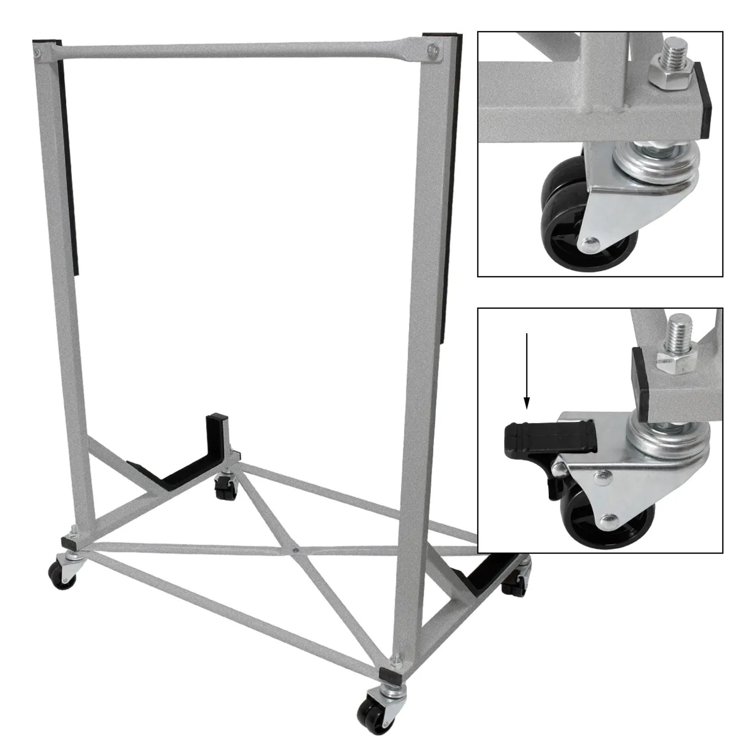 ECD Germany Hardtopständer aus Stahl mit 4 Rollen und Bezug, ideal zur Lagerung von Hardtops.