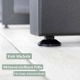 Detailaufnahme: Schwarzes Metall Tischgestell mit höhenverstellbaren Füßen für Esstisch.