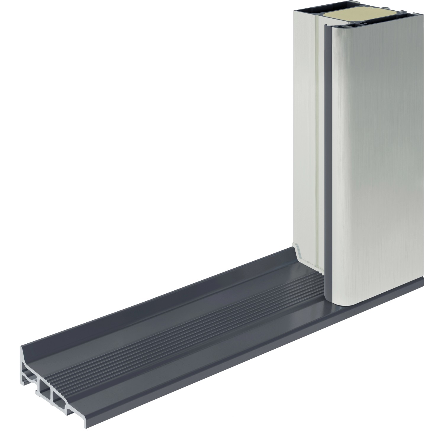 Detailansicht EcoStar Haustür Isopro IP 780S, Verkehrsweiß, Profilansicht.