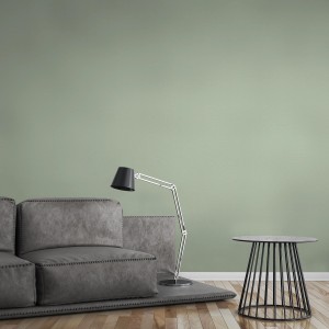 A.S. Création Vliestapete Greenery Uni, strukturiert in Mintgrün an Wand im Wohnraum.