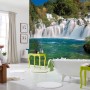 Komar Fototapete Krka Falls im Badezimmer mit Wasserfall-Motiv, 368x254 cm.