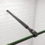 Schwarzes Duschparadies Wandprofil mit Stabilisierungsstange für Walk-in Dusche.