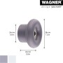 Wagner Wandhaken Dot, schiefergrau-lichtgrau, Maße im Bild dargestellt.