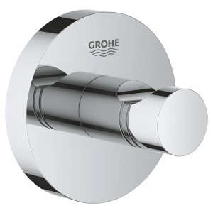 Grohe QuickFix Bademantelhaken Start, Chrom, Wandhaken für Badaccessoires.