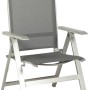 Grauer Klappsessel Urban von Acamp für Gartenmöbel-Set, Aluminiumgestell, wetterfest und pflegeleicht.
