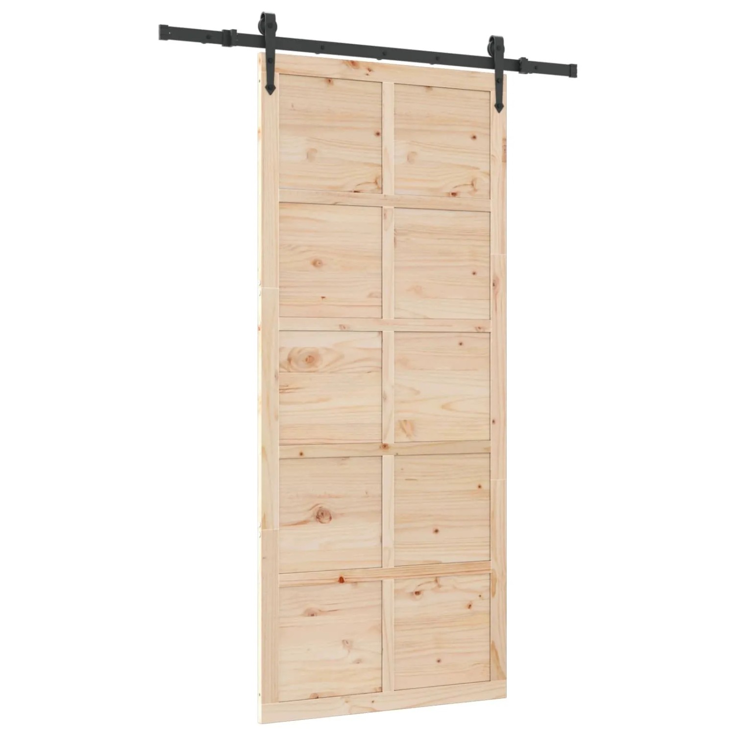 vidaXL Schiebetür Natur 80 x 208 cm Massives Kiefernholz 3445624