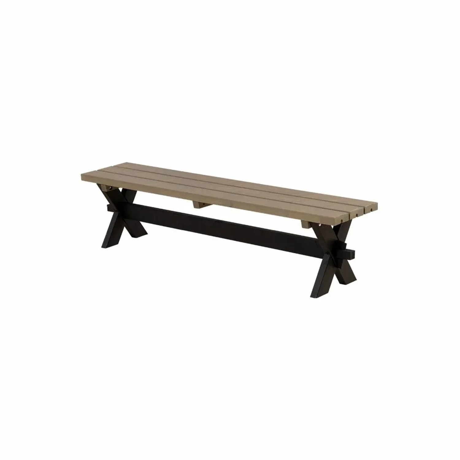 PLUS Nostalgie Gartenbank 177 cm Schwarz-Graubraun