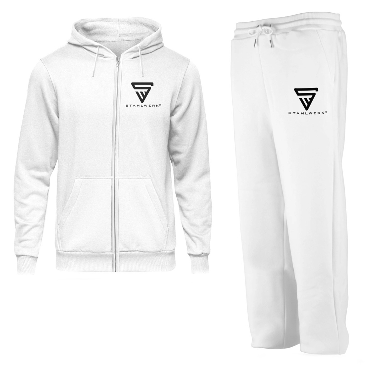 STAHLWERK Jogginganzug Weiß Größe L aus 70% Baumwolle und 30% Polyester ...