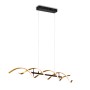 Moderne LED-Pendelleuchte Sequence in Goldfarben, 104,5 cm breit, für Wohn- und Essbereich.