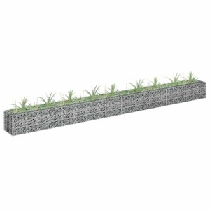 DELUKE Gabionen Hochbeet ROON Aus Stahl 360x30x30cm Steinkorb Gabionengitter Ziergabione Steingabione