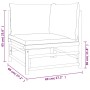 vidaXL Garten-Ecksofa Modul aus Bambus mit taupe Kissen, Maße 69x69x65 cm. Robustes Gartenmöbel.