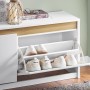 SoBuy Schuhkipper Schuhbank Garderobenbank Sitzbank mit Stauraum Weiß FSR171-W_7