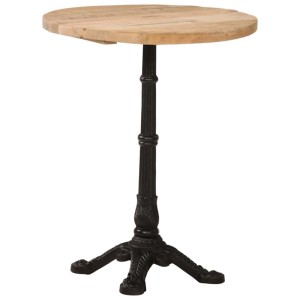 DELUKE Bistrotisch FRANZ Ø60x76cm Raues Mangoholz Rund Esstisch Vintage Kleiner Tisch Cafe Gartentisch Balkontisch Outdoortisch