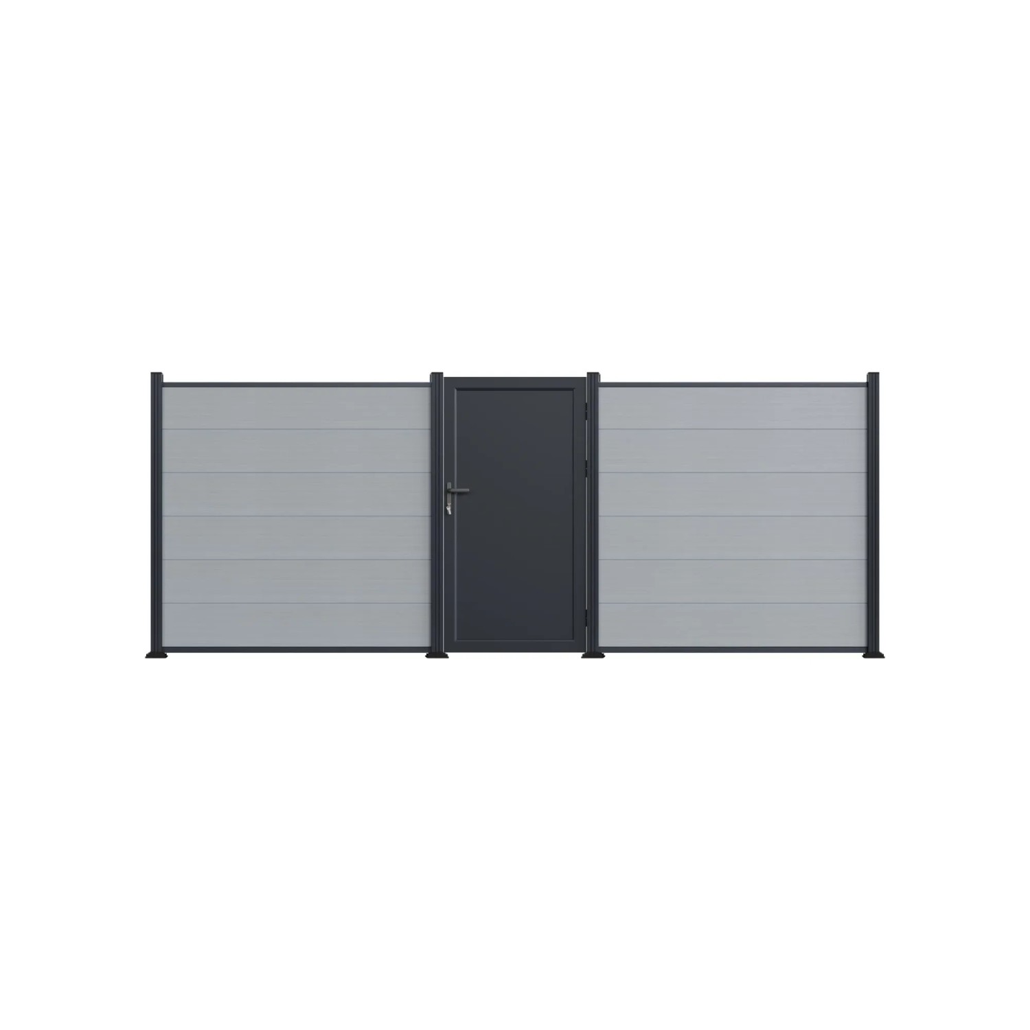 T&J Uni-Einzeltor Aluminium 173 cm x 100 cm Anthrazit