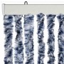 Blau-weißer Insektenschutz-Vorhang (56x200 cm) aus Chenille für Fenster.