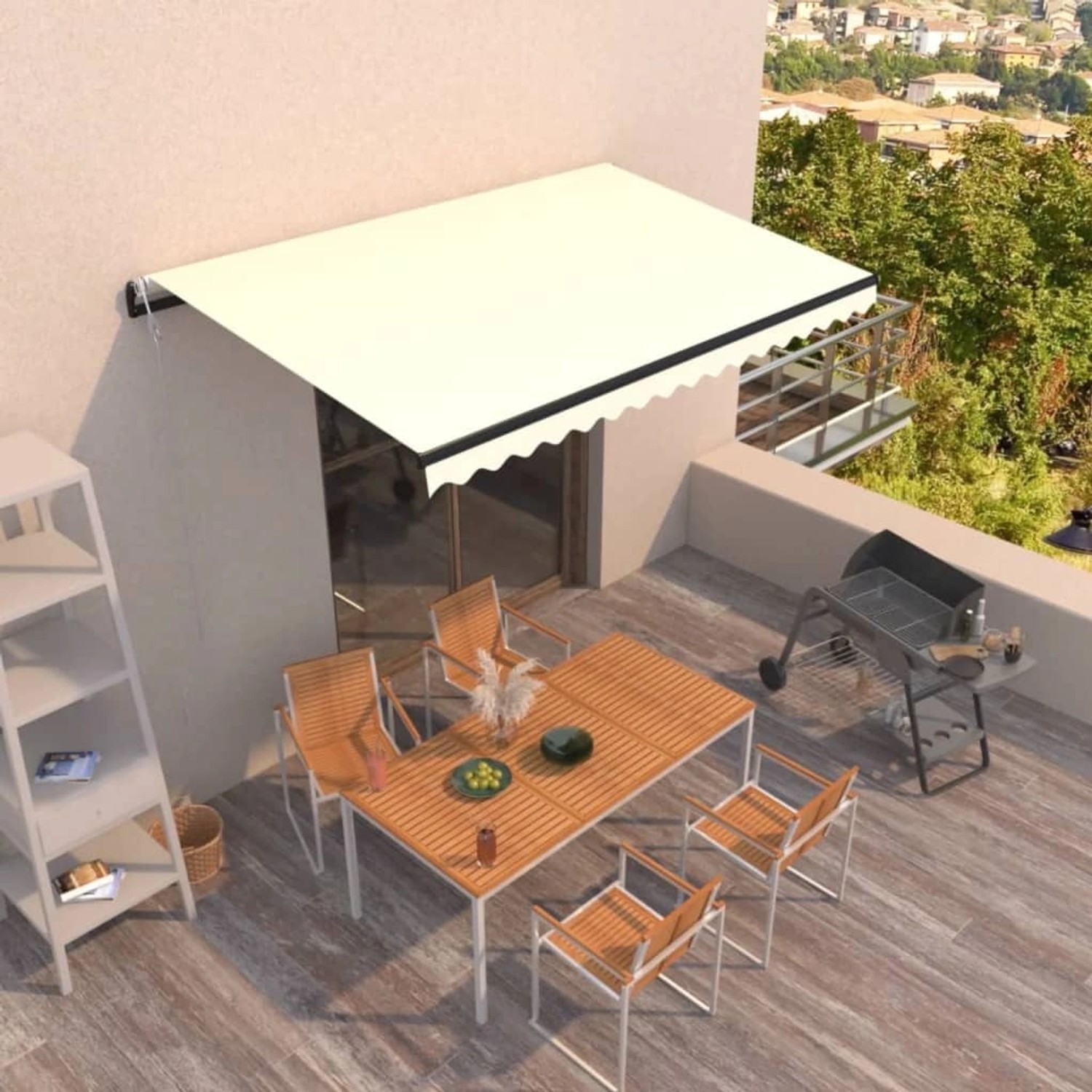 furnicato Markise Automatisch Einziehbar 400x350 cm Creme günstig online kaufen