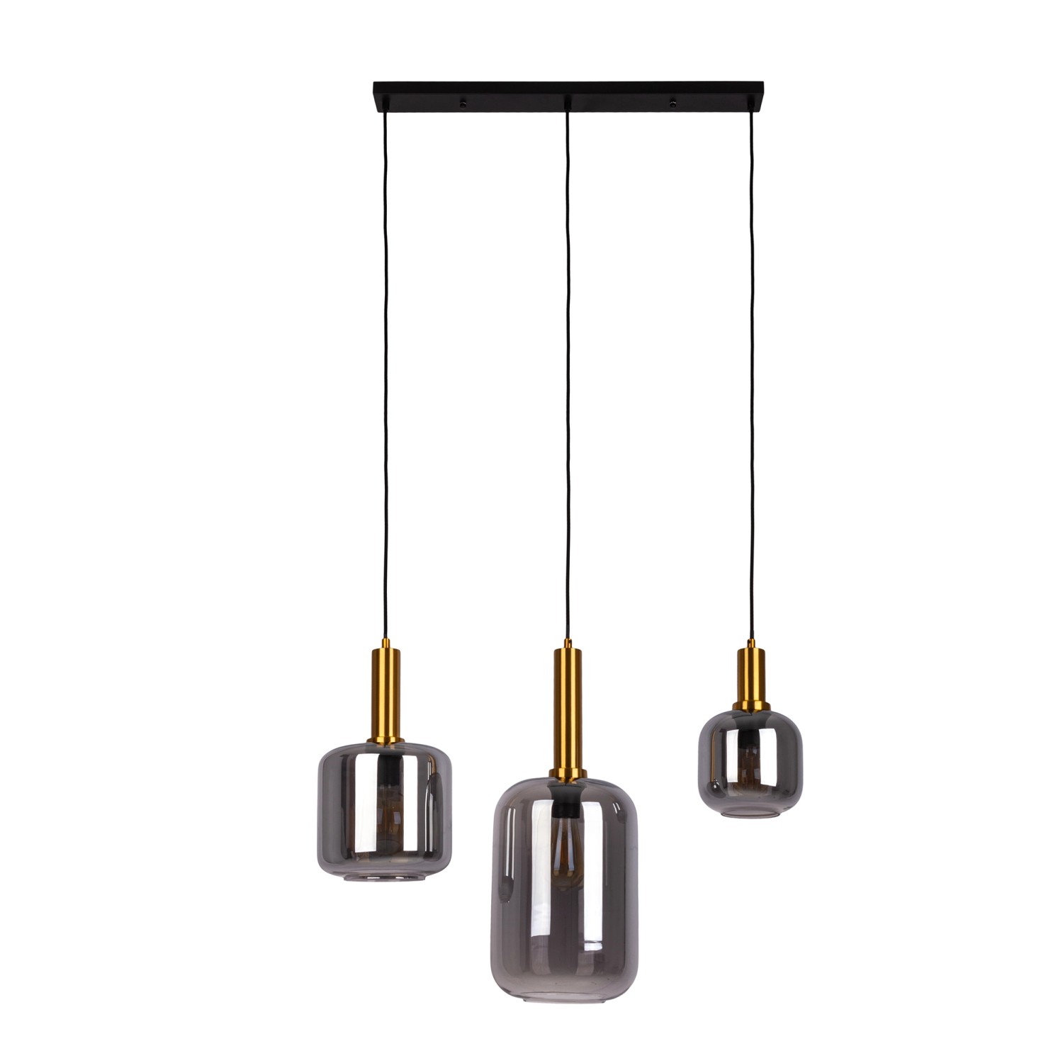 Näve Pendelleuchte Fumo Schwarz 150 cm x 82,4 cm x 22 cm 3er-Set günstig online kaufen