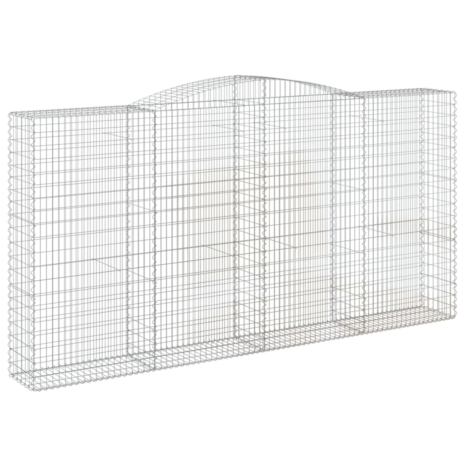 vidaXL Gabionen mit Hochbogen 7 Stk 400x50x200/220cm Eisen 1635351