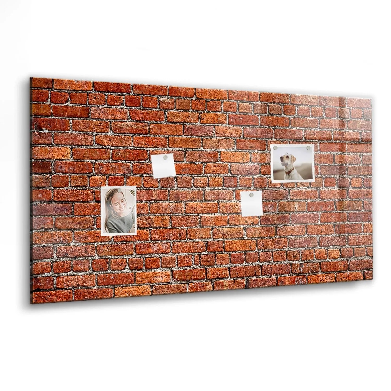 Tulup Beschreibbare Glasmagnettafel Alte Backsteinmauer 120x60 cm Magnettafel Büro Glas Weißer Marker Glassboard Magneti...