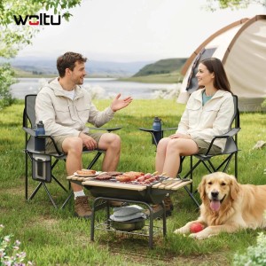 WOLTU Campingstuhl Klappbar 2 Set für Camping Angeln Picknicks