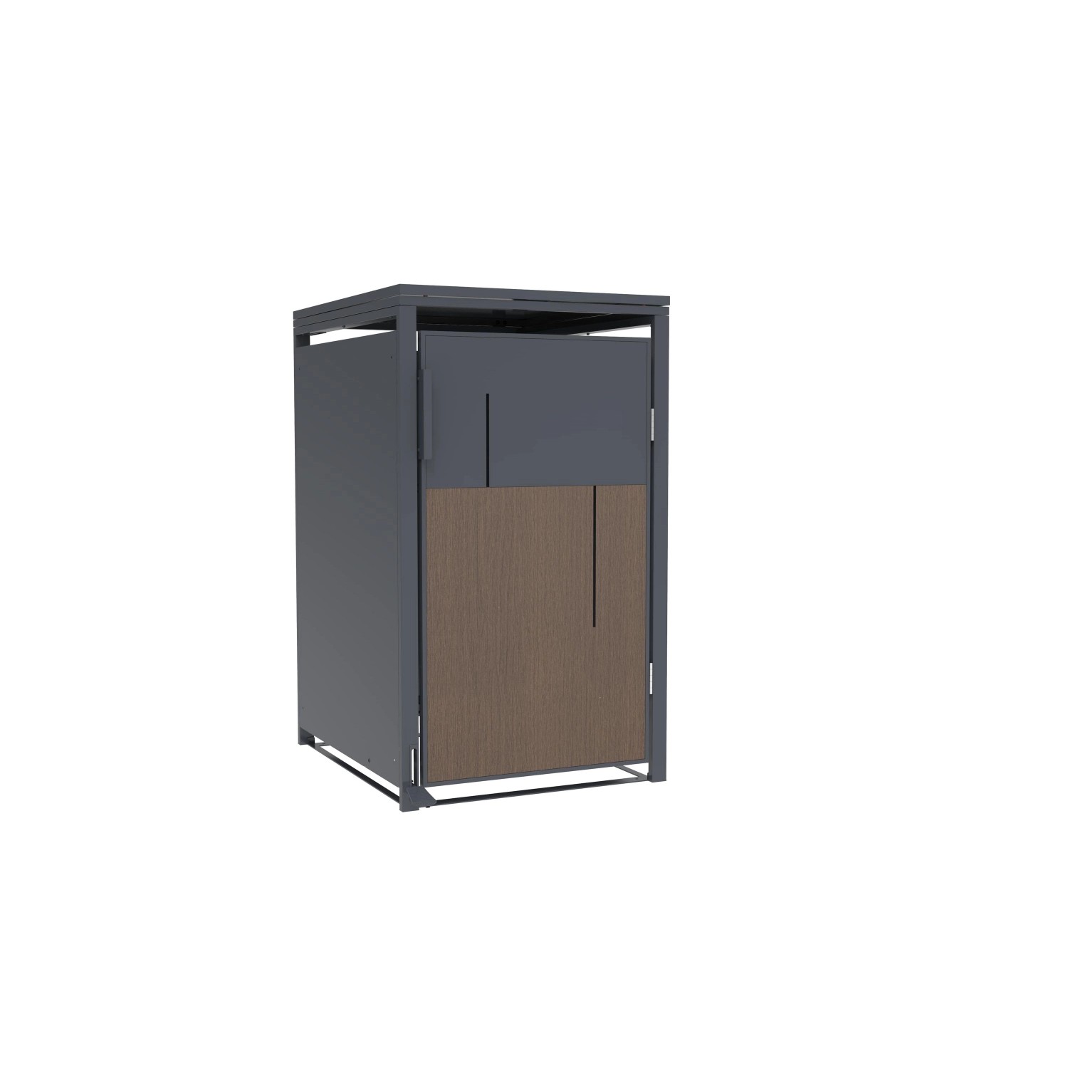 FM-SOLAR Mülltonnenbox anthrazit/Holz für 1 Mülltonne_3