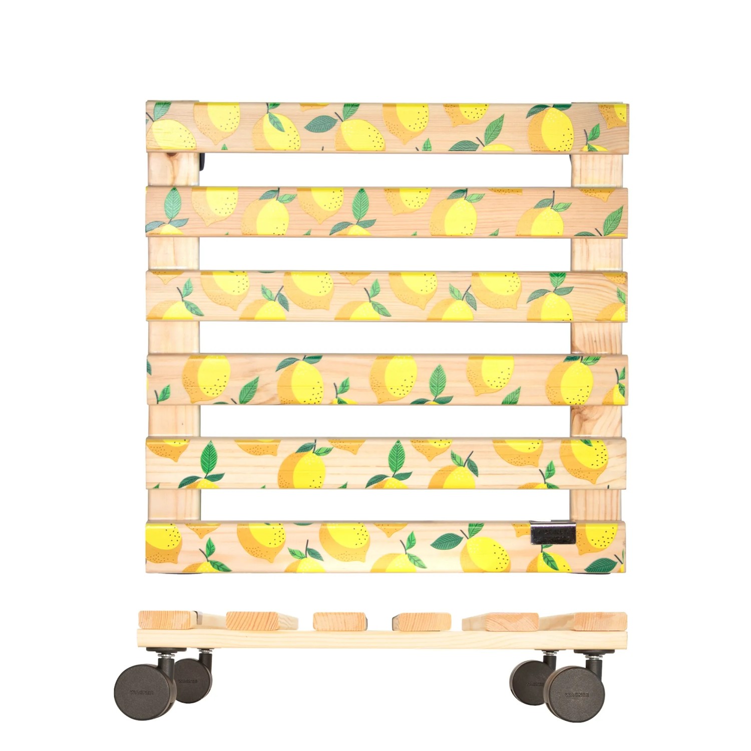 Wagner Multi Roller mit Zitronenmuster, Rolluntersetzer mit 4 Rollen, Tragkraft 100kg.