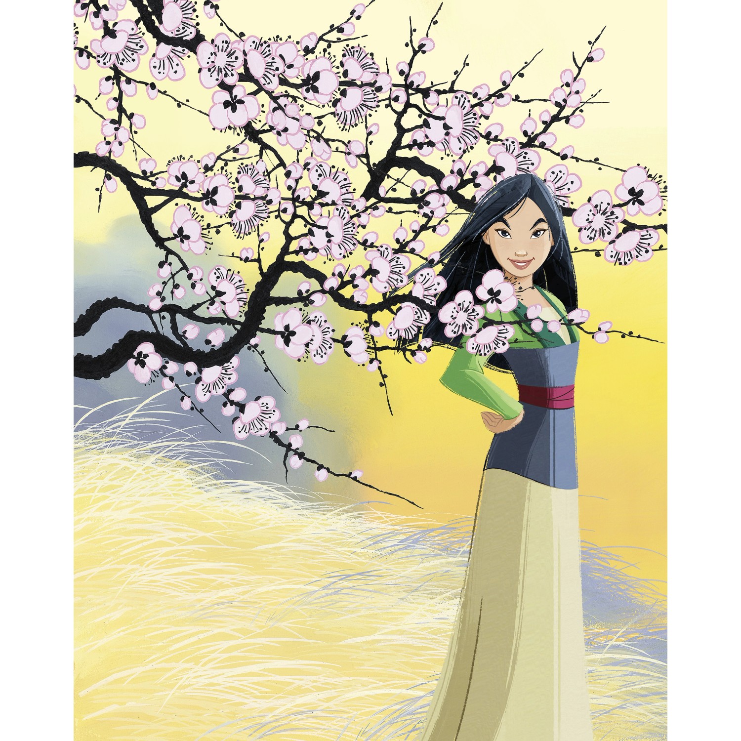 Komar Vlies Fototapete Disney Mulan Cherry Blossoms Bunt günstig online kaufen