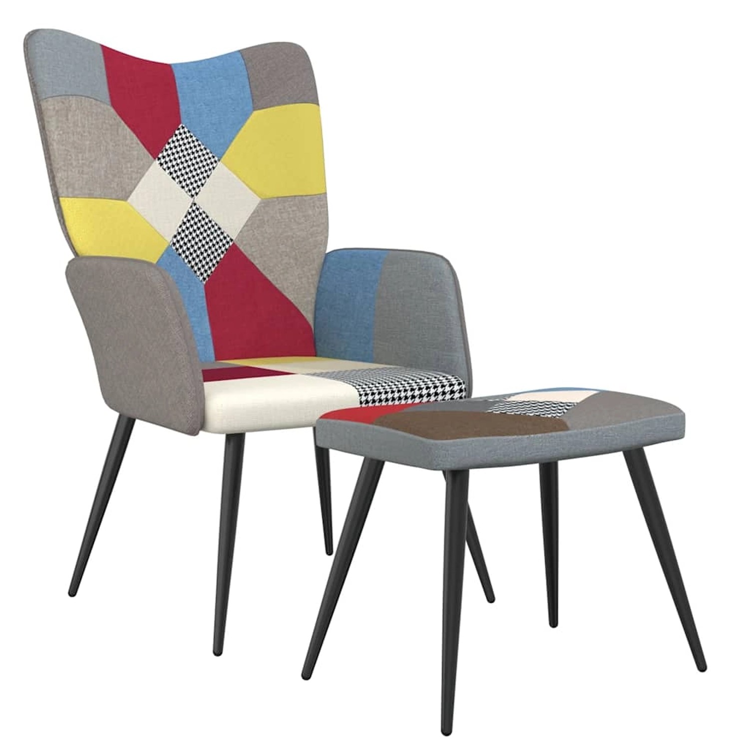 vidaXL Relaxsessel mit Hocker Patchwork Stoff 328186 günstig online kaufen