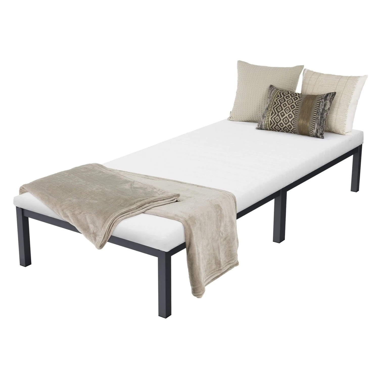 ML-Design Metallbett 90x200cm auf Stahlrahmen Anthrazit Matratze H16cm