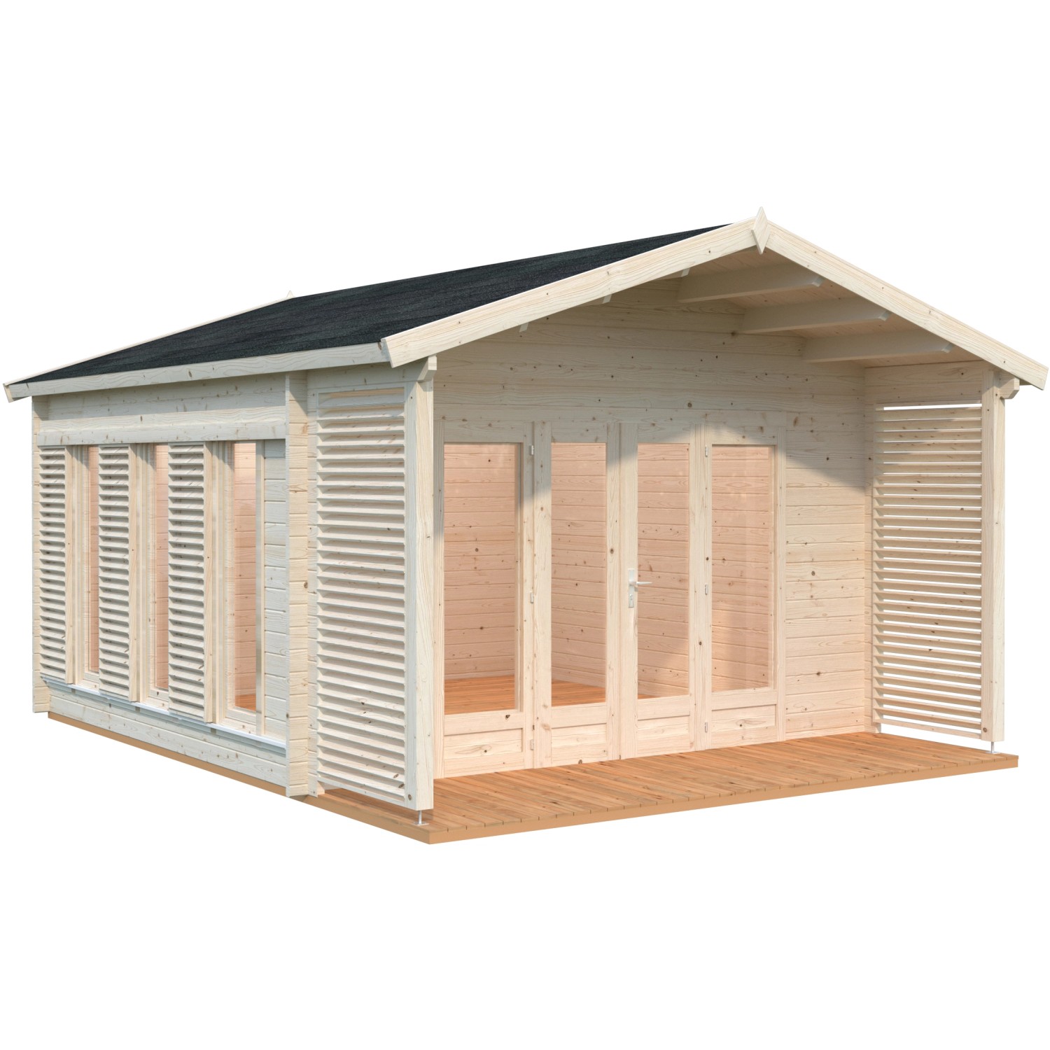 Palmako Holz-Gartenhaus Catherine 14,5 m² Natur / Unbehandelt