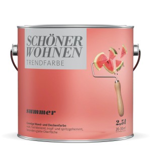 Schöner Wohnen Trendfarbe Summer, 2,5l Dose bunte Wandfarbe.