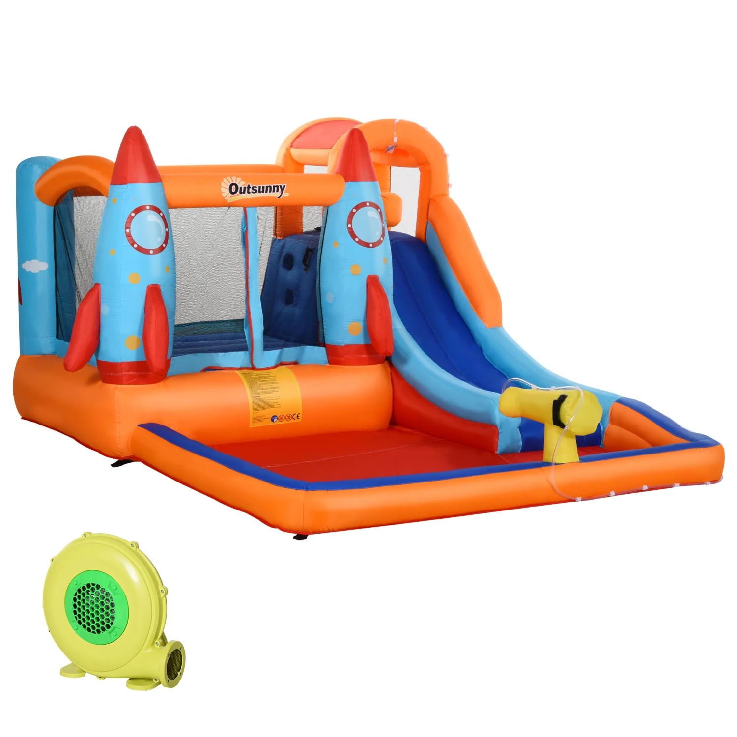 Outsunny Hüpfburg Oxford-Gewebe Polyester-Gewebe 350L x 250P x 185Acm