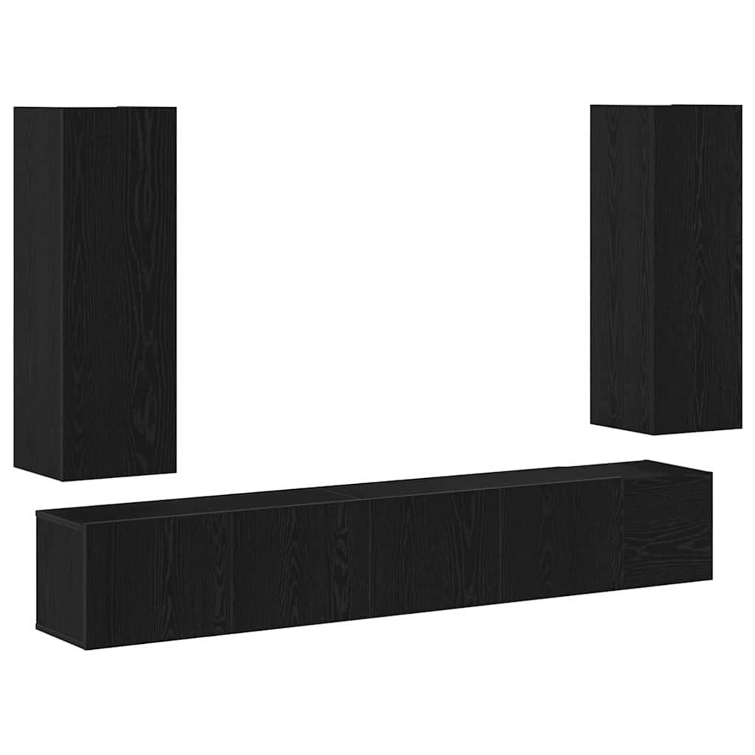 vidaXL TV-Schrank-Set 5-Tlg Schwarz Eichen-Optik 190,5 x 30 x 30,5 cm 33931 günstig online kaufen