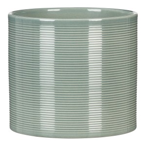 Scheurich Übertopf 828, Ø 12 cm, sage grün, gerippte Optik, für Innenbereich.