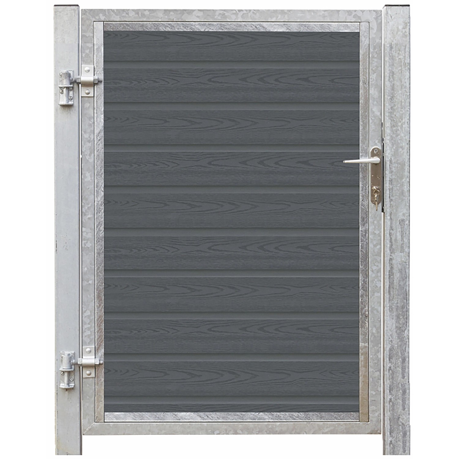 Einzeltor Artura WPC Schiefergrau DIN L 115 cm x 135 cm Pfosten verzinkt günstig online kaufen