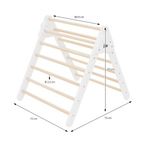Joyz Kletterdreieck aus Holz, weiß. Fördert Motorik und Koordination, ideal für Kinder ab 2 Jahren.