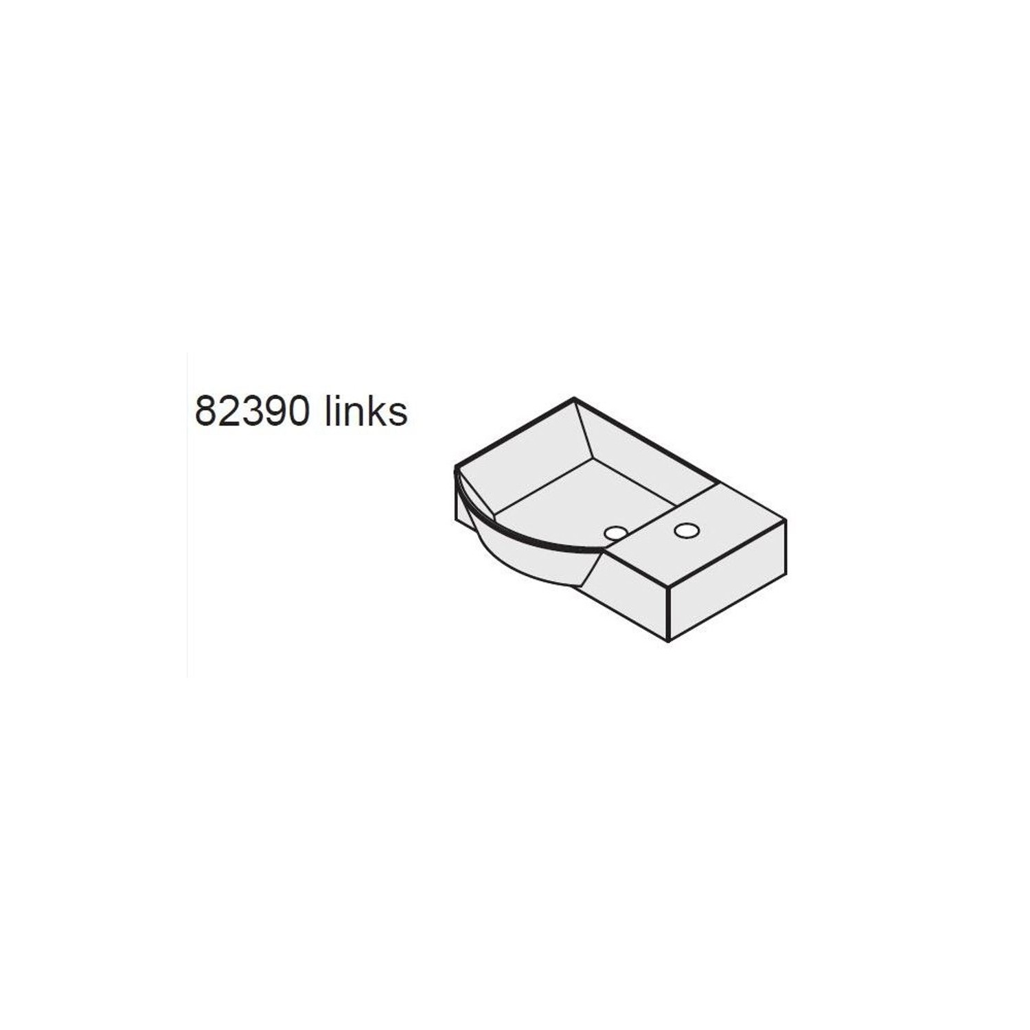 Fackelmann Sceno Handwaschbecken, 45 cm, eckig, weiß, für Gäste-WC.