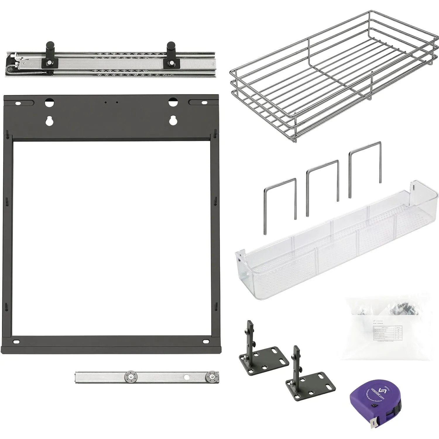 vasalat Set Peka Slim Schrankauszug für KB 300 mit Schale Einhängekorb & 3x Trennteiler
