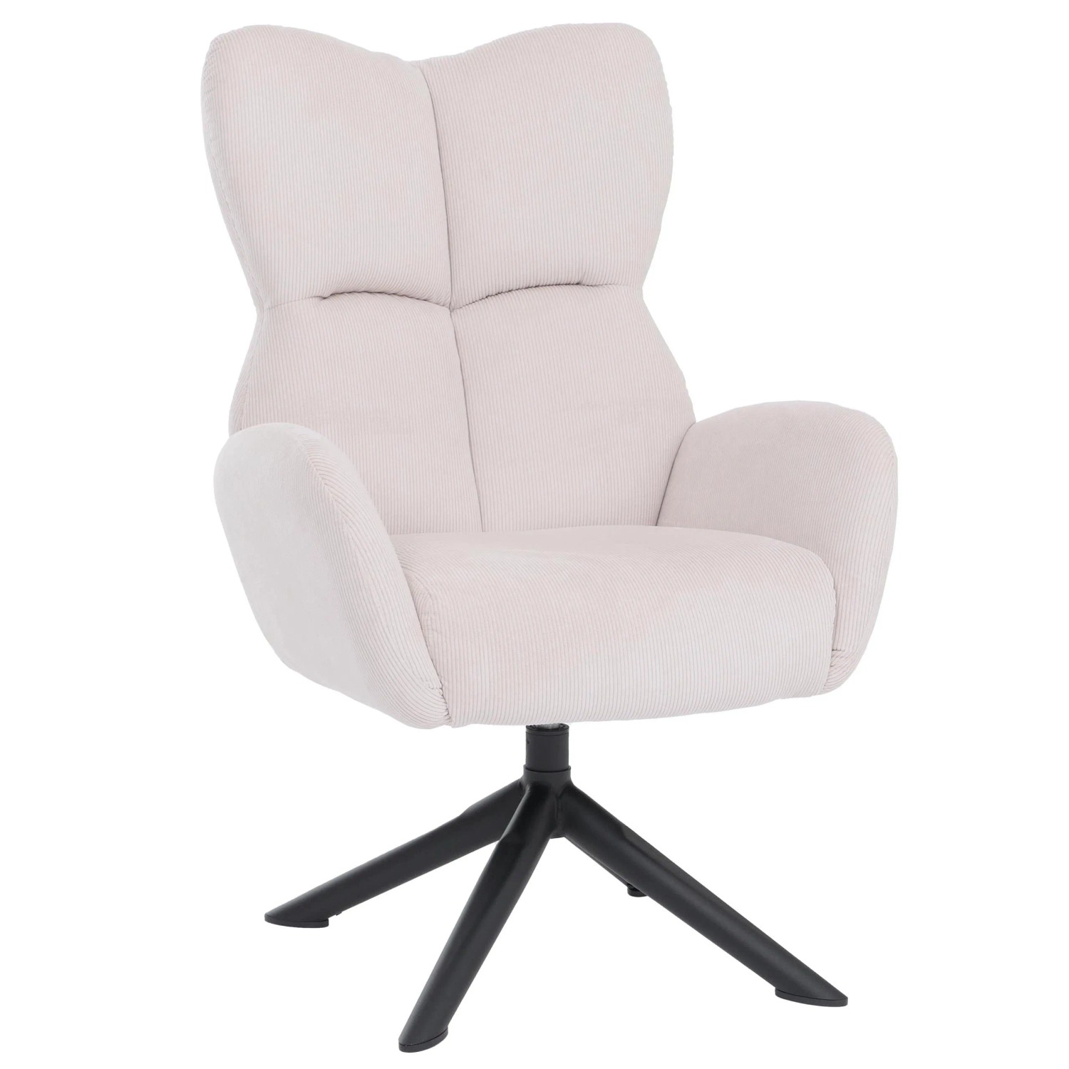 MCW Loungesessel Q54 Drehbar Metall Cord Creme