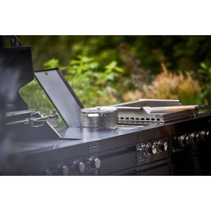 MyOutdoorKitchen Modul mit Doppel-Seitenbrenner Black Collection, Teil einer Outdoorküche.