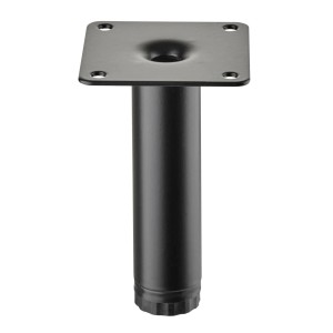 Schwarzer, matter SOTECH Möbelfuß LIMA, 100 mm hoch, aus Metall.