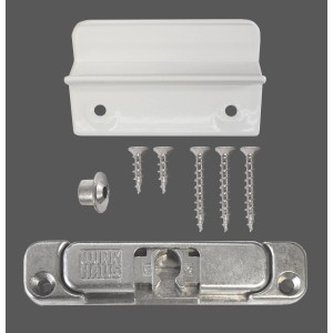 JM Meeth Griffschale und Schnäpper für Balkontür, weiß, inklusive Schrauben.