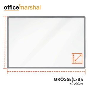 KARAT Whiteboard Office Marshal, 60x90 cm, mit Alurahmen in Silber. Magnettafel für Büro & Zuhause.