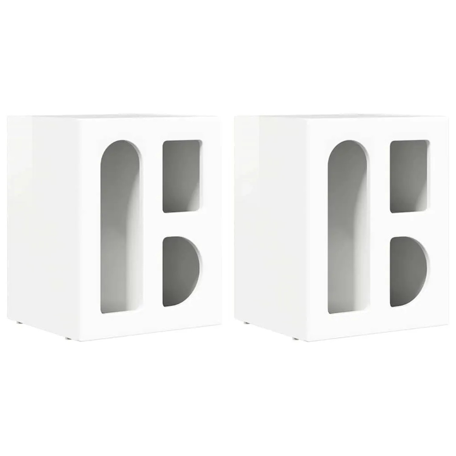 vidaXL Nachttisch 2 Stk Hochglanz Weiß 40 x 35 x 50 cm Holzwerkstoff 891253 günstig online kaufen