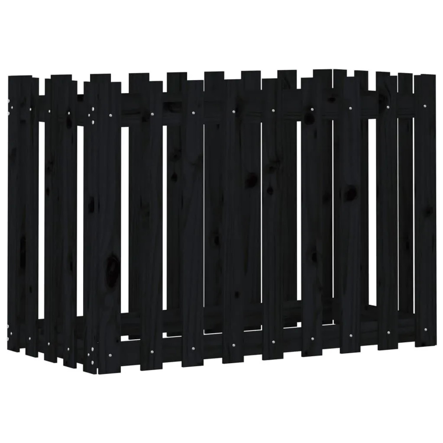 vidaXL Hochbeet Latten-Design Schwarz 100x50x70 cm Massivholz Kiefer 832484