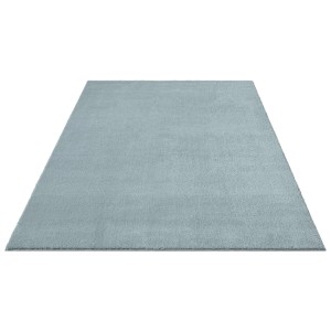 Floornovo Hochflor Teppich Blau Einfarbig 200 x 140 cm