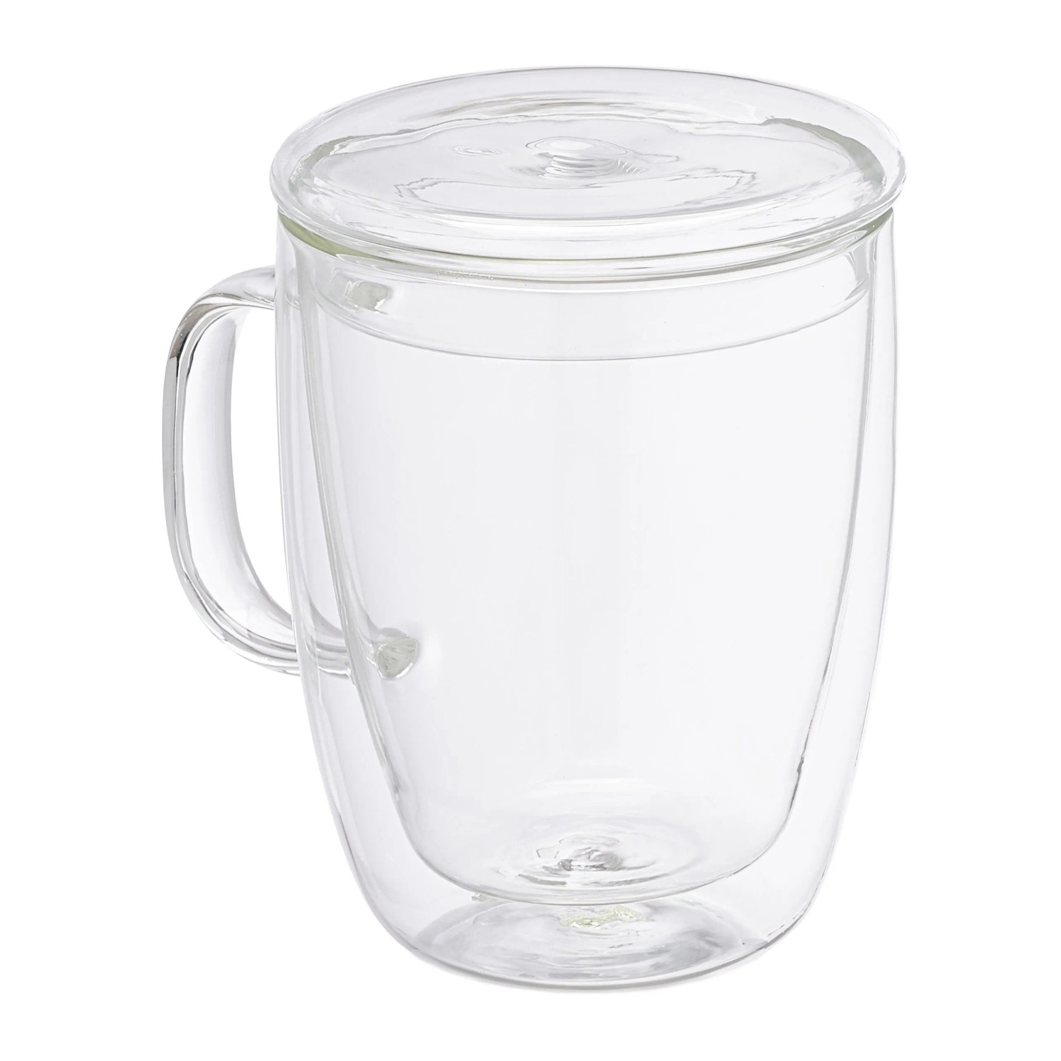 Relaxdays Kaffeegläser 2er Set Borosilikatglas Transparent Doppelwandig Mit Deckel 500 ml 11,5 cm x 13,5 cm x 10 cm 300 g
