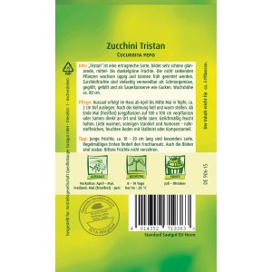 Samenpackung Quedlinburger Zucchini 'Tristan', F1-Hybride für ertragreichen Anbau.